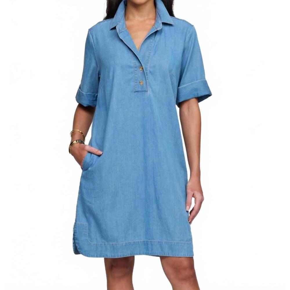 NEW HINSON WU aileen short sleeve dress in lt wash